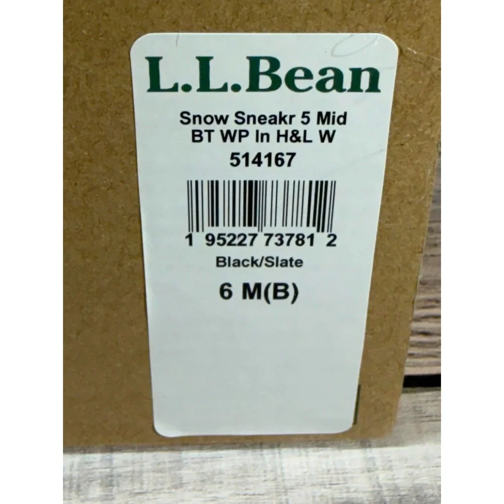 L.L.‎ Bean Snow Sneaker 5 Boot Mid 514167 Black Size 6M Women